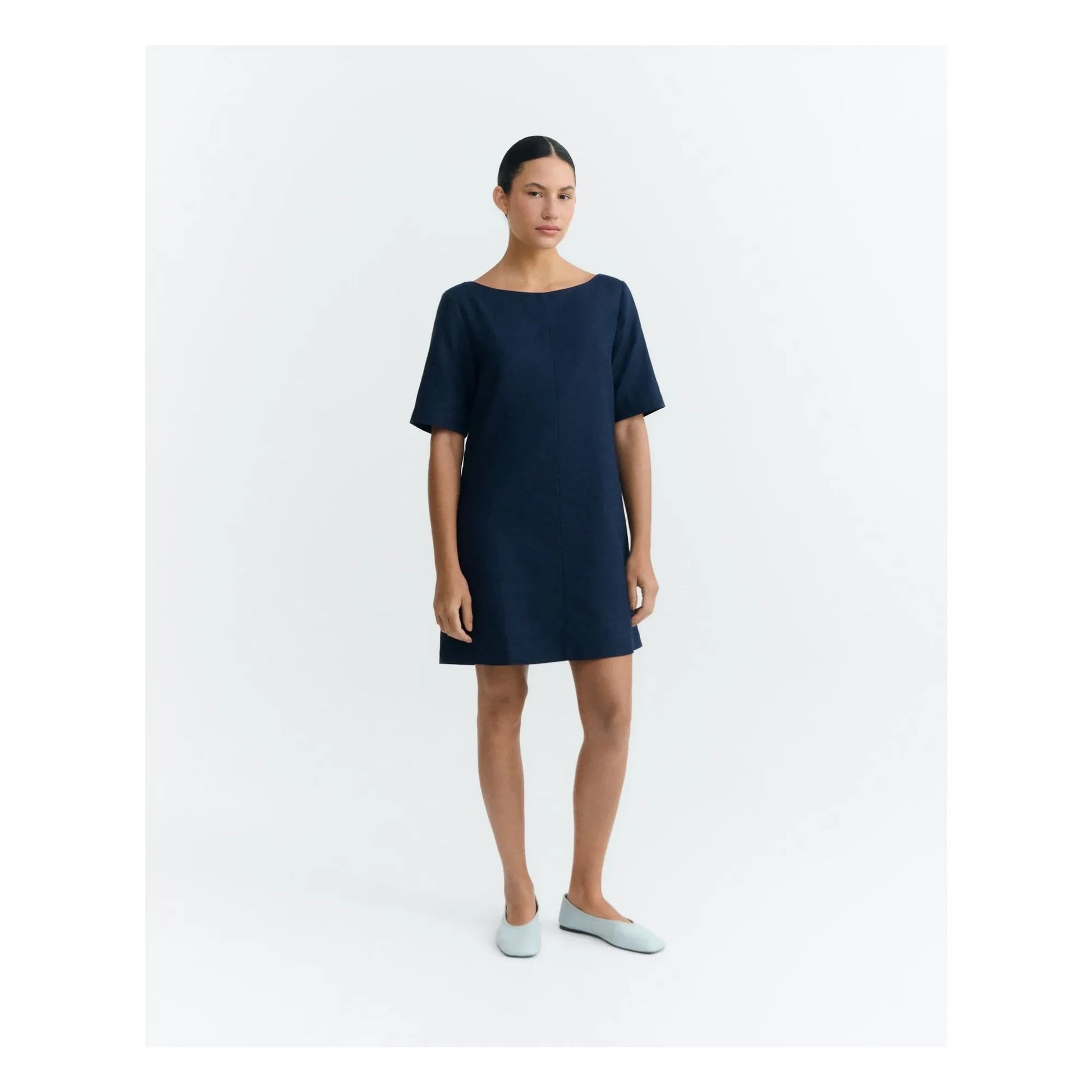 Thinking Mu - Kieran organic cotton dress | Navy blue