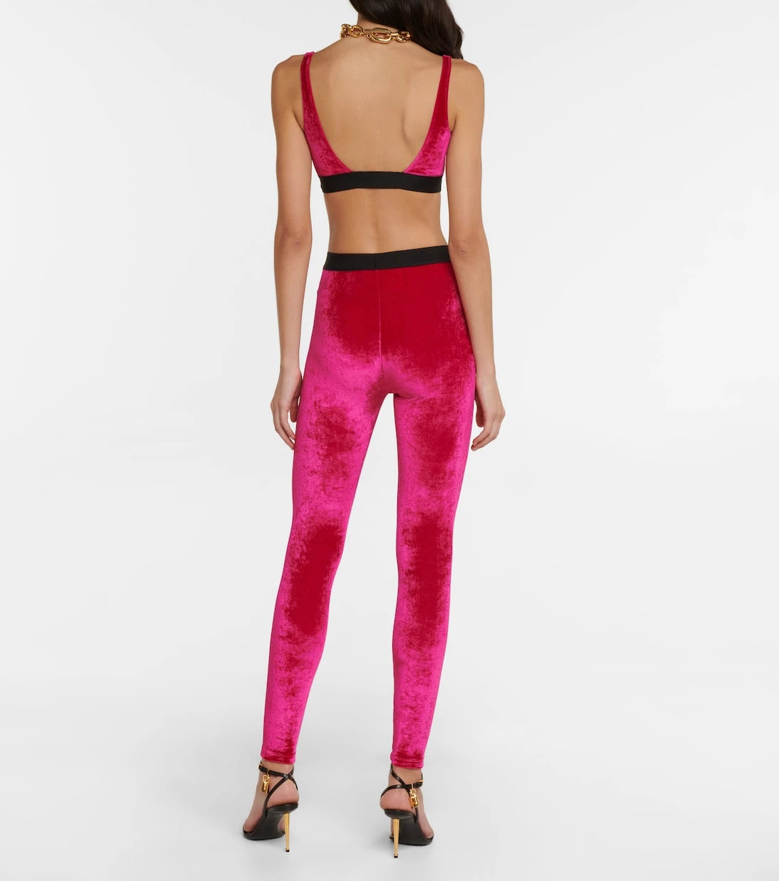 Tom Ford - Logo velvet leggings
