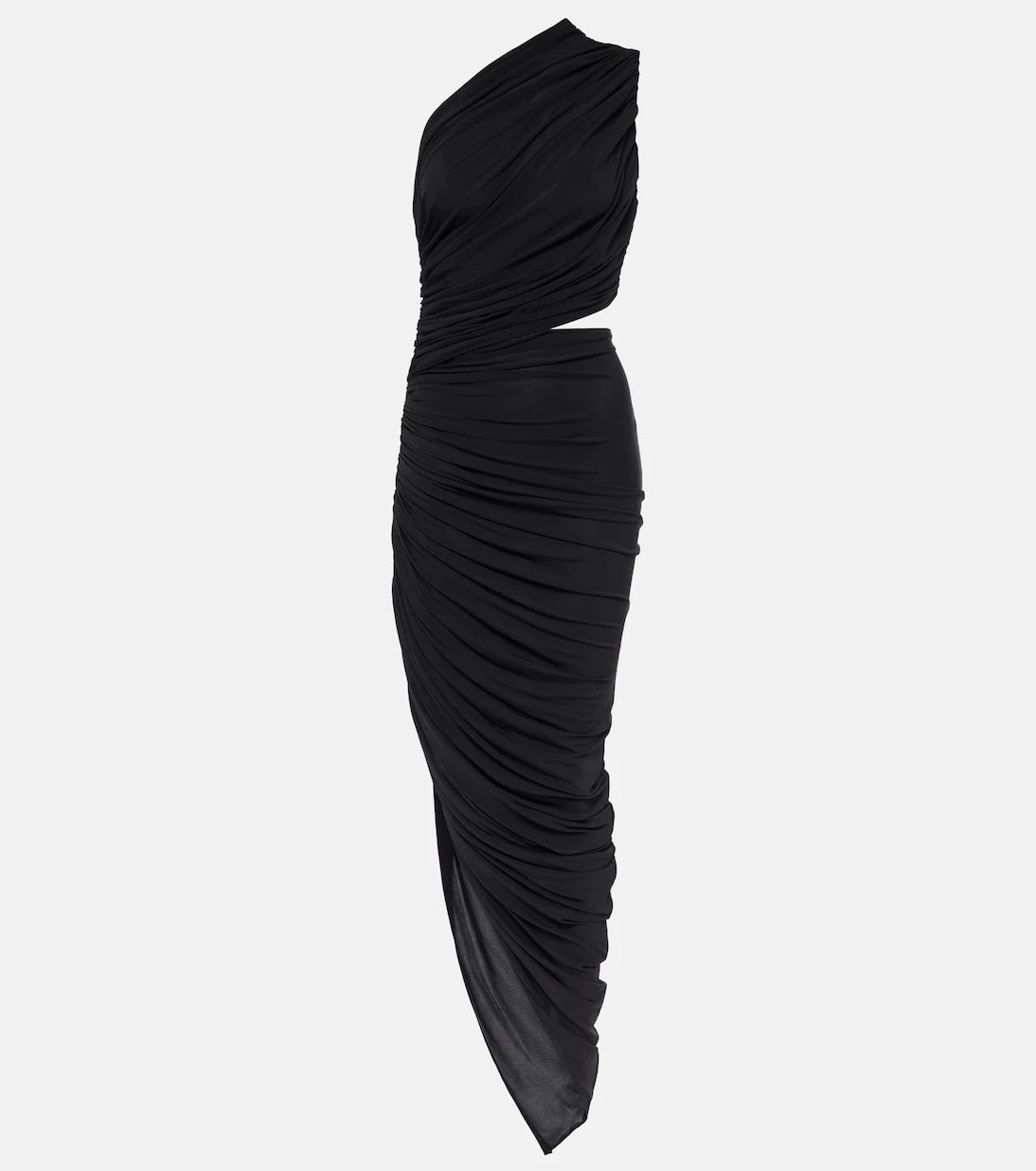 Alaïa - فستان متوسط الطول من الجيرسيه المزموم بقصات