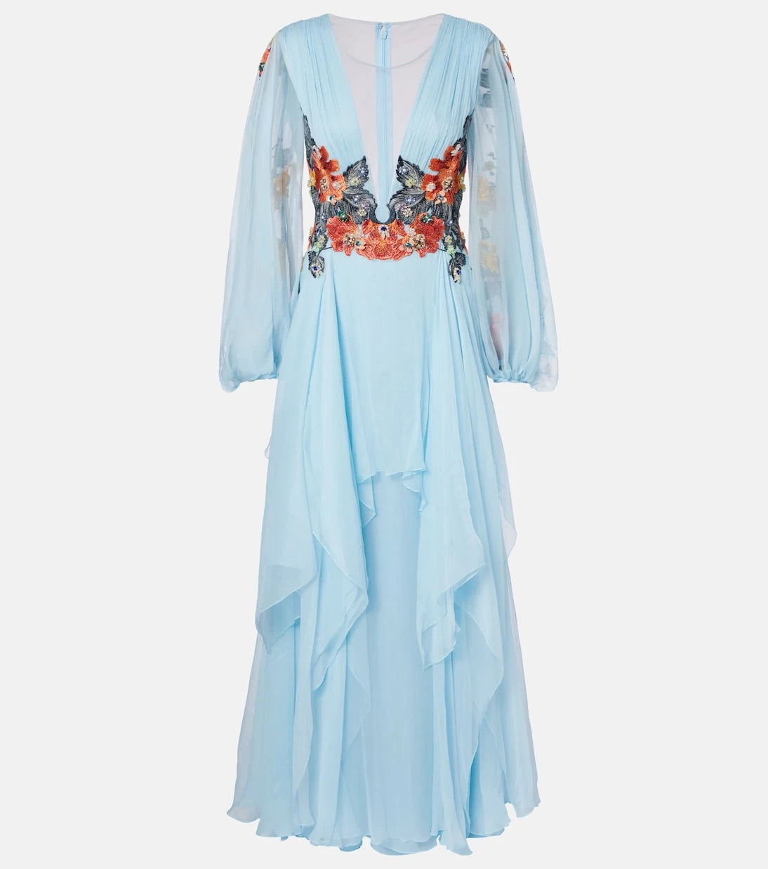 Costarellos - Floral silk gown