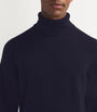 Navy Cashmere Rollneck Sweater