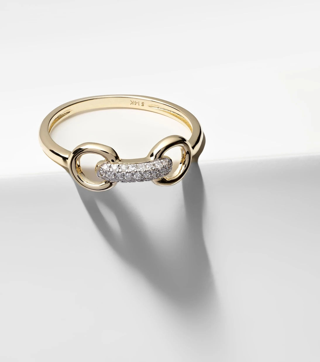 Stone and Strand - Bridle 14kt gold ring with diamonds