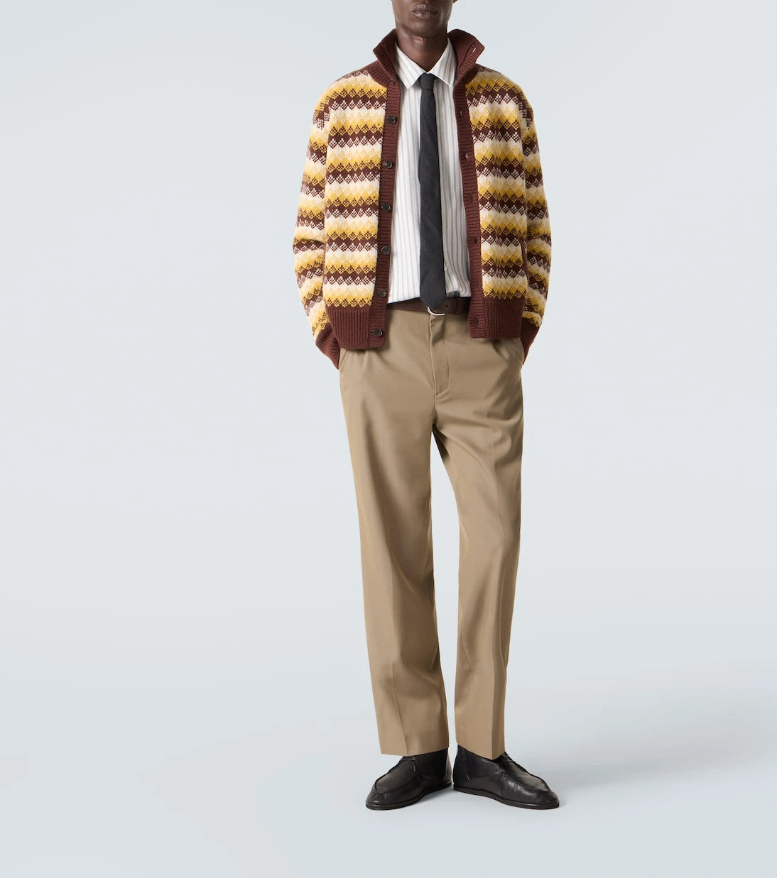 Auralee - Cashmere and wool jacquard cardigan