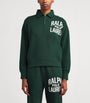 Polo Ralph Lauren Green Cotton-Blend Quarter-Zip Logo Sweatshirt