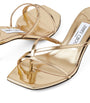 Gold Etana 50 Leather Heeled Mules