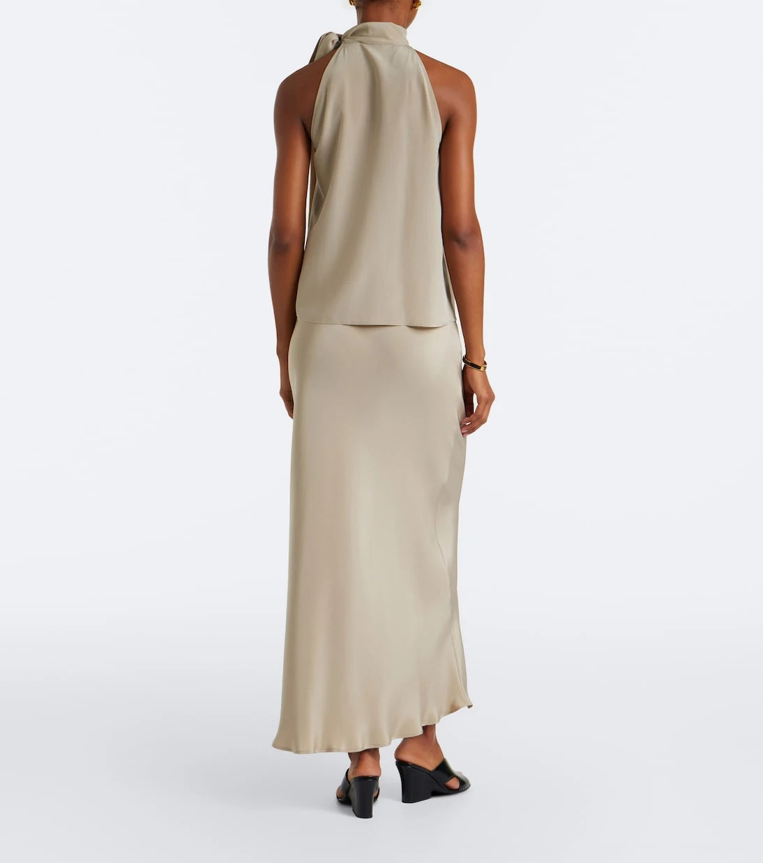Max Mara - Silk satin slip skirt
