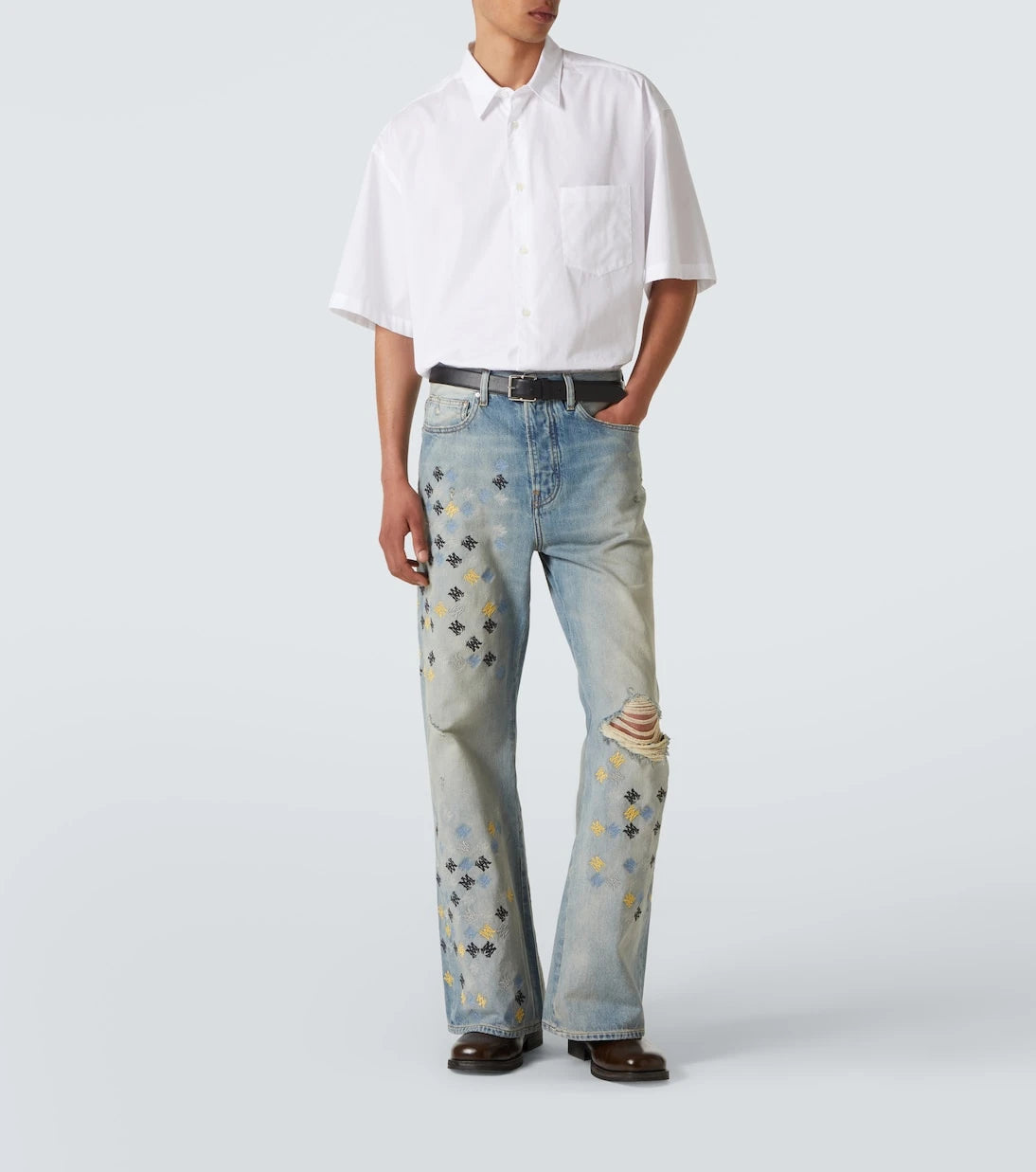 Amiri - Ma Quad embroidered flared jeans