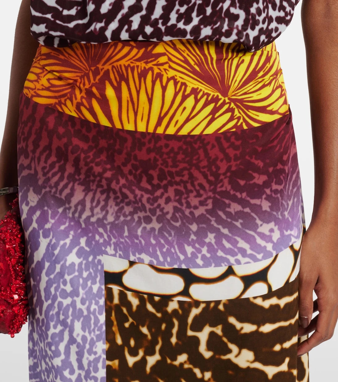 Dries Van Noten - Printed silk midi skirt