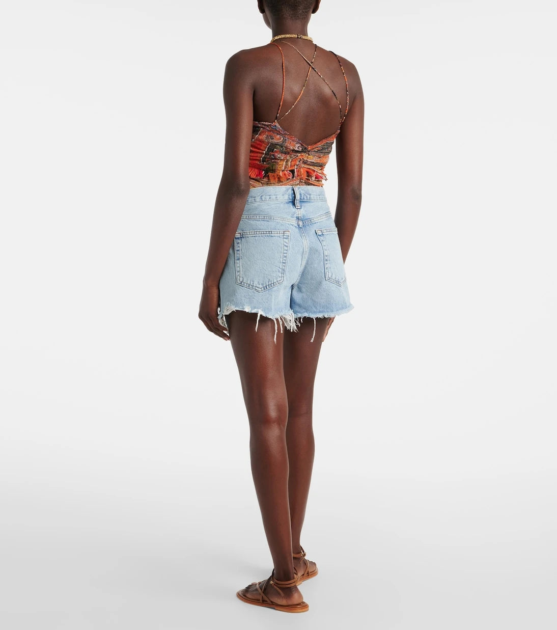 Frame - The Hang mid-rise denim shorts
