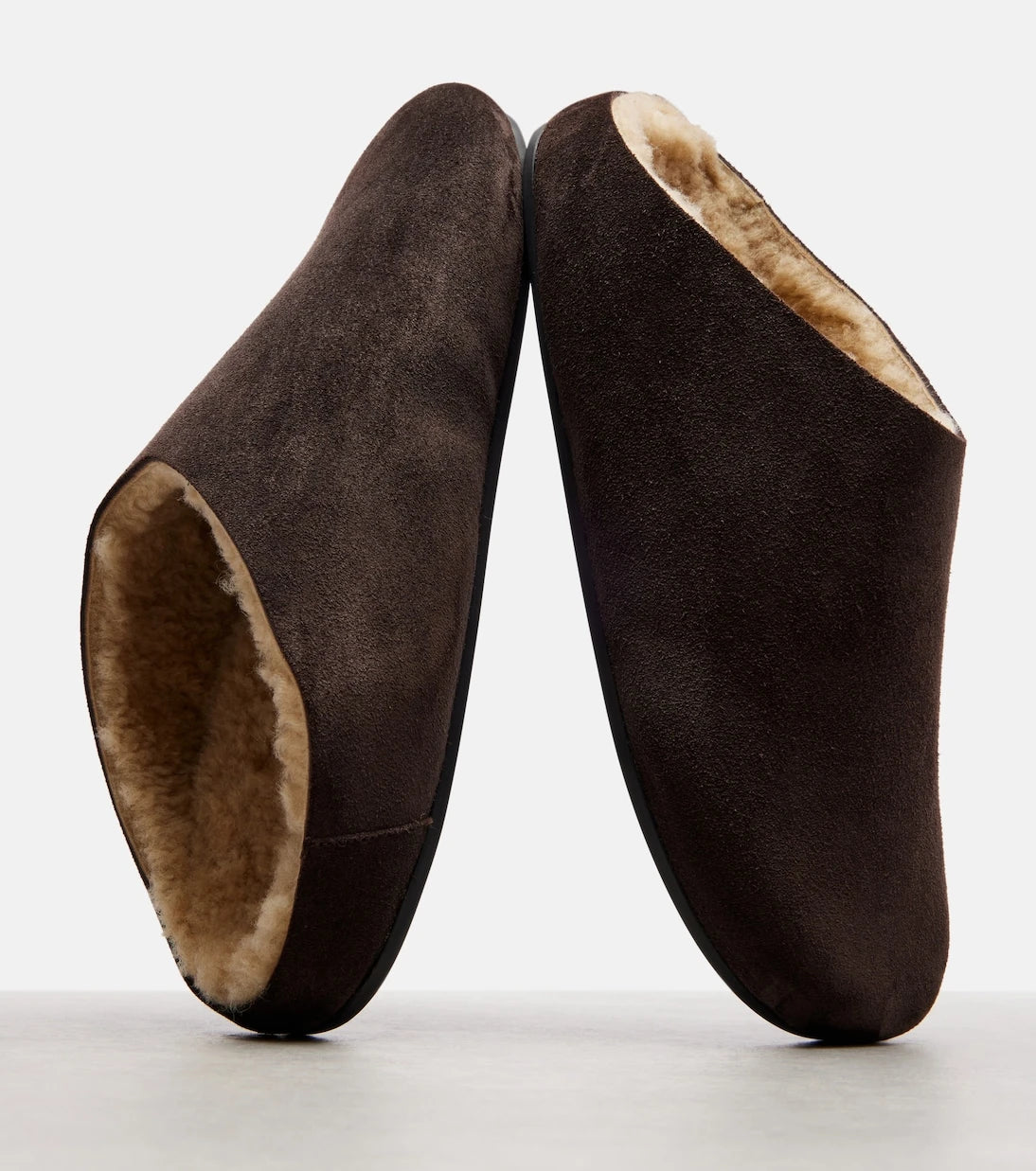 The Row - Hudson shearling-lined suede mules