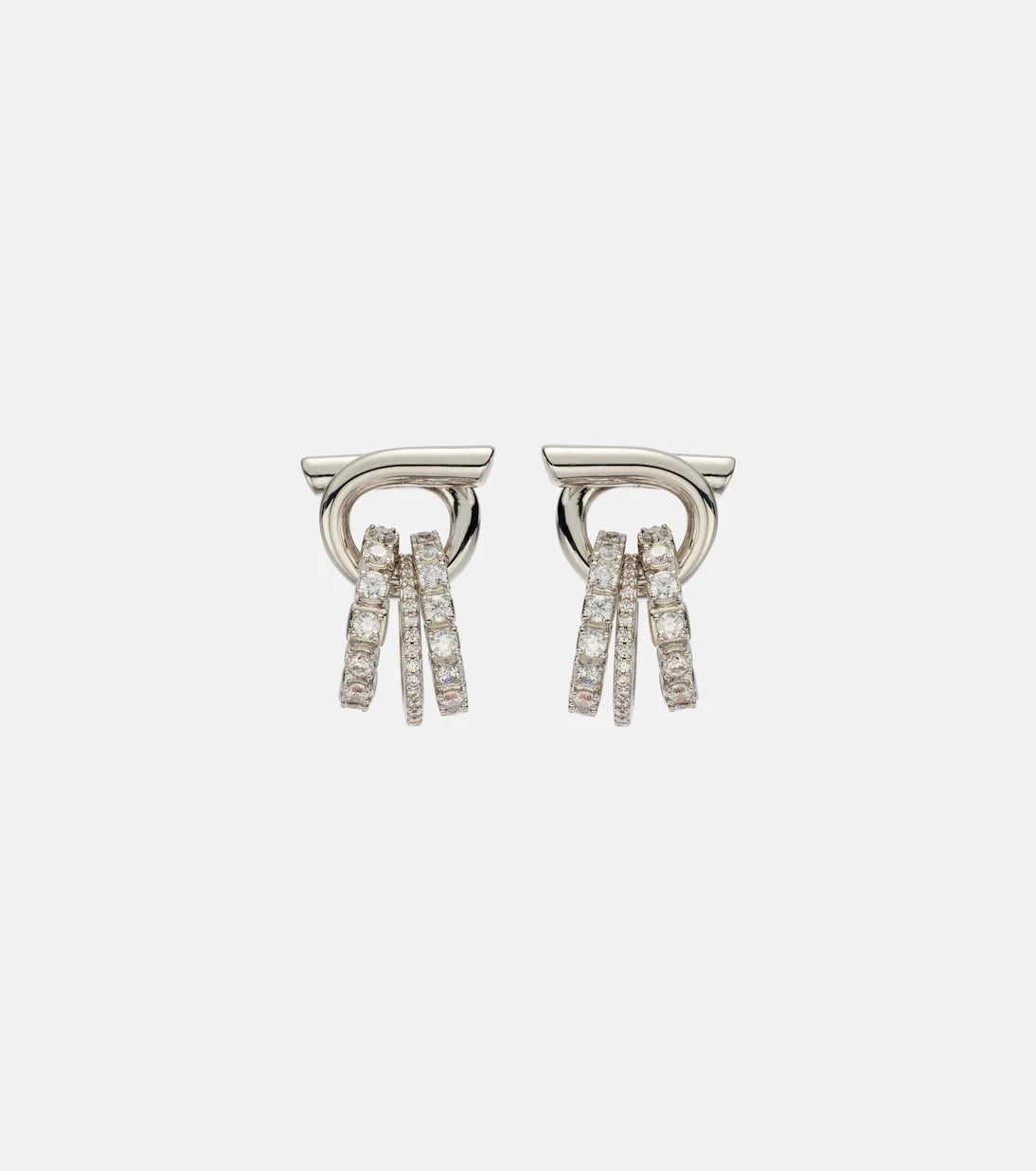 Ferragamo - أقراط مزينة بكريستال جانشيني