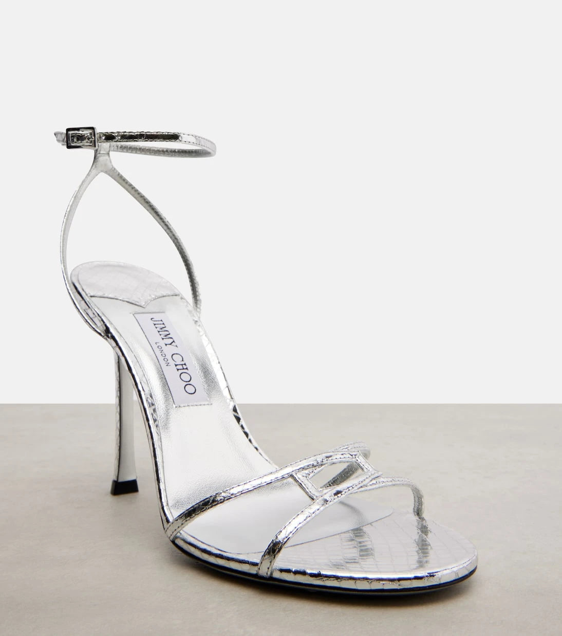 Jimmy Choo - Leo 100 snake-effect leather sandals