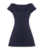 McQueen Blue Wool-Blend Mini Dress