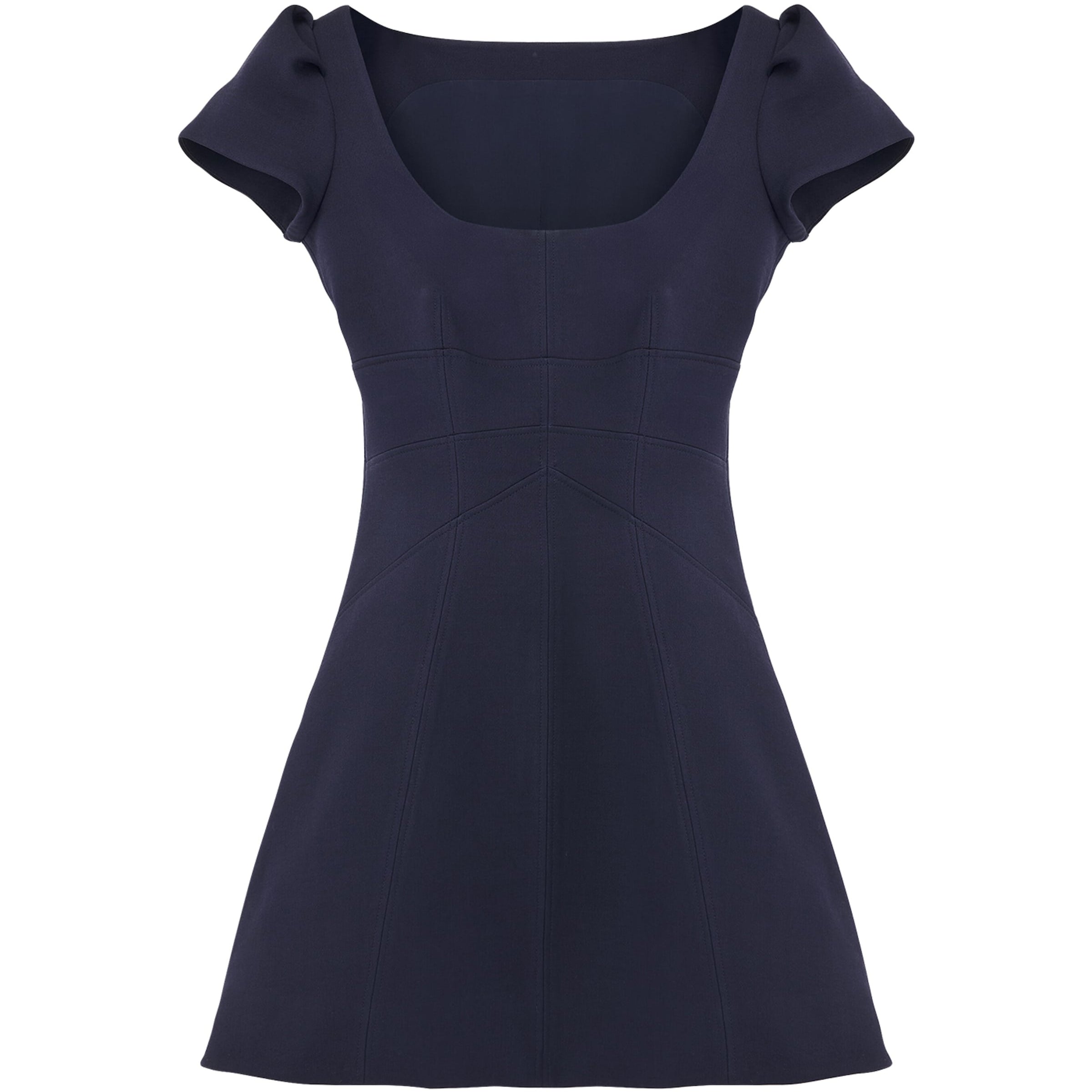 Blue Wool-Blend Mini Dress