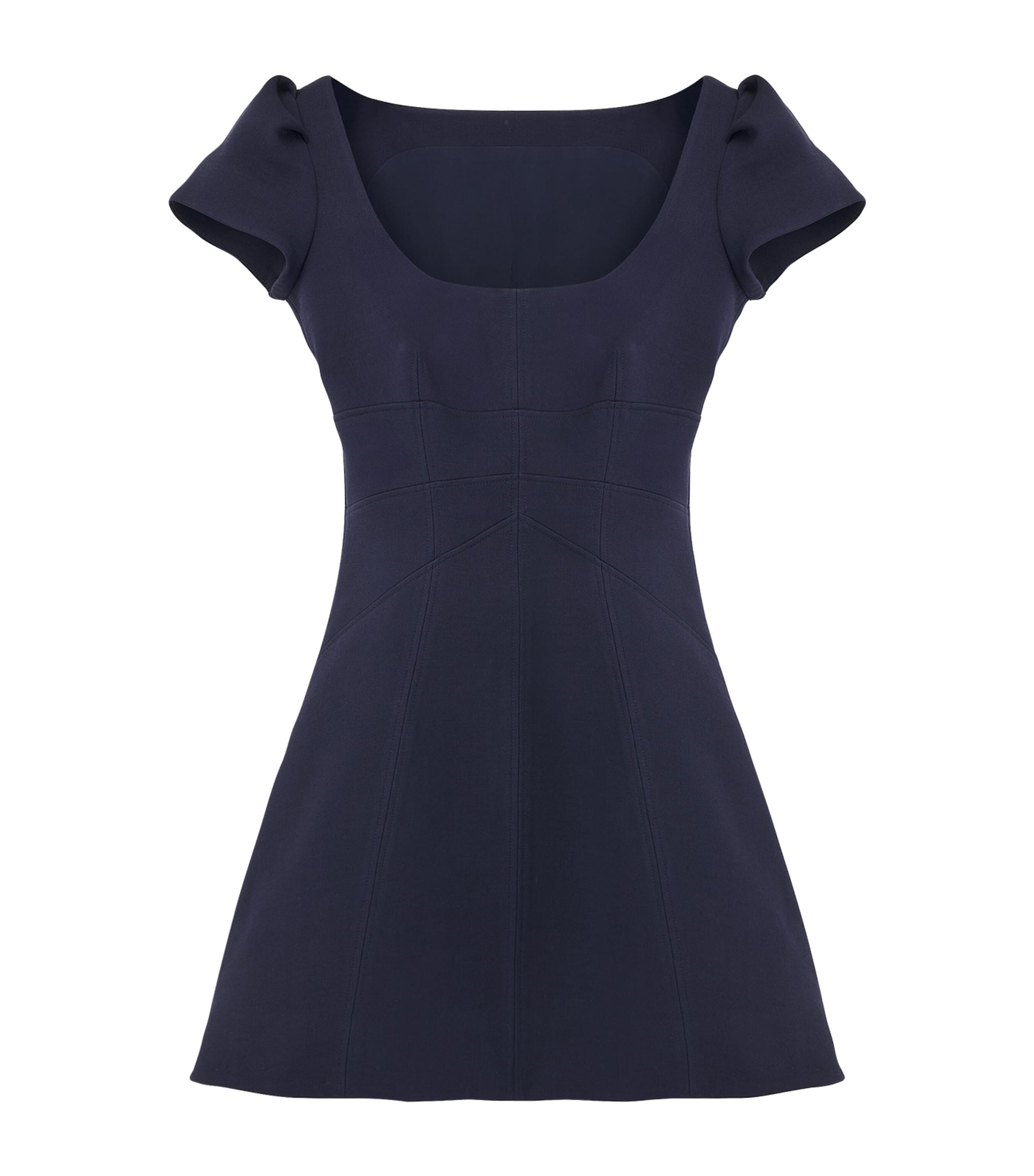 Blue Wool-Blend Mini Dress