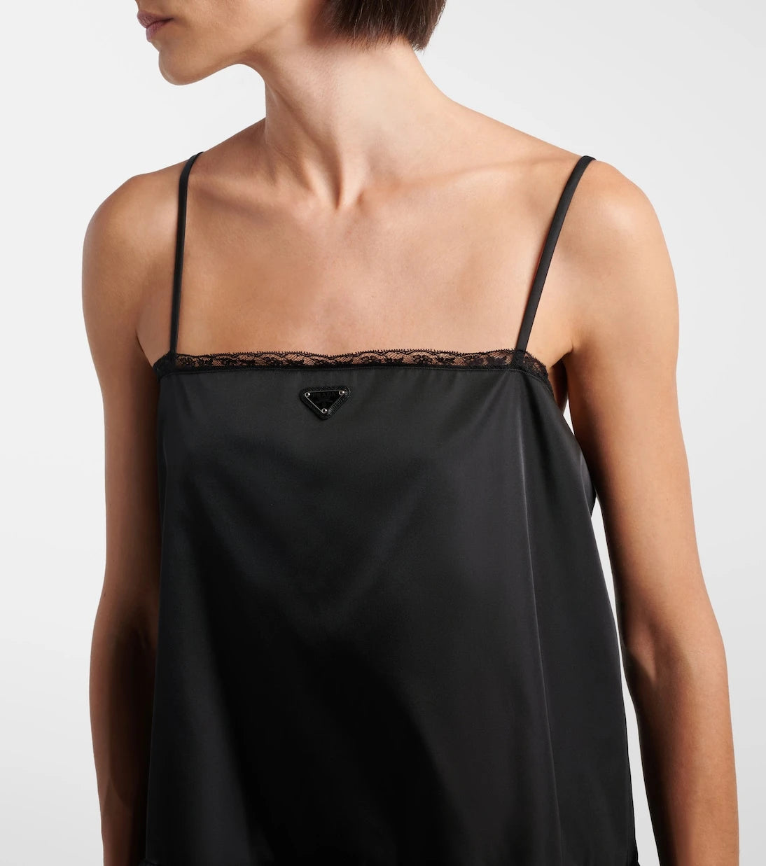 Prada - Re-Nylon lace-trimmed minidress