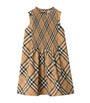 Burberry Kids Beige Cotton Check Dress (3-12 Years)