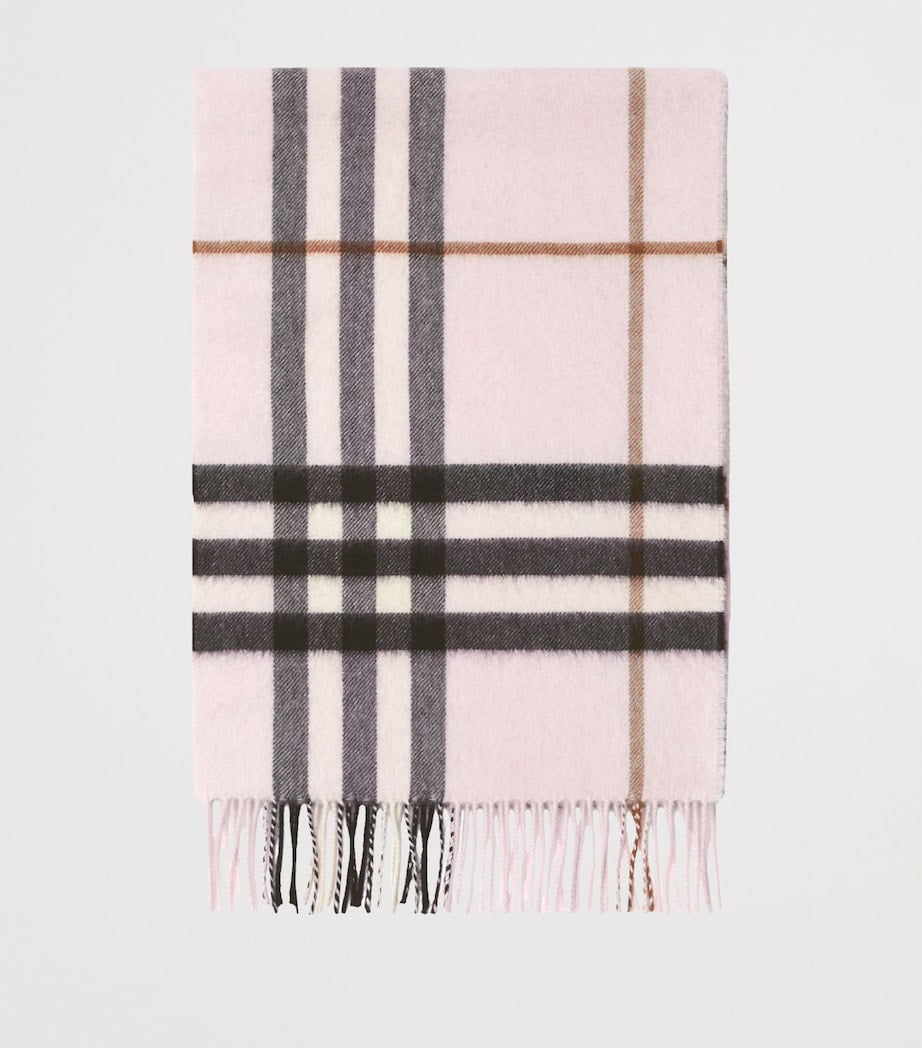 Burberry Pink Cashmere Check Scarf