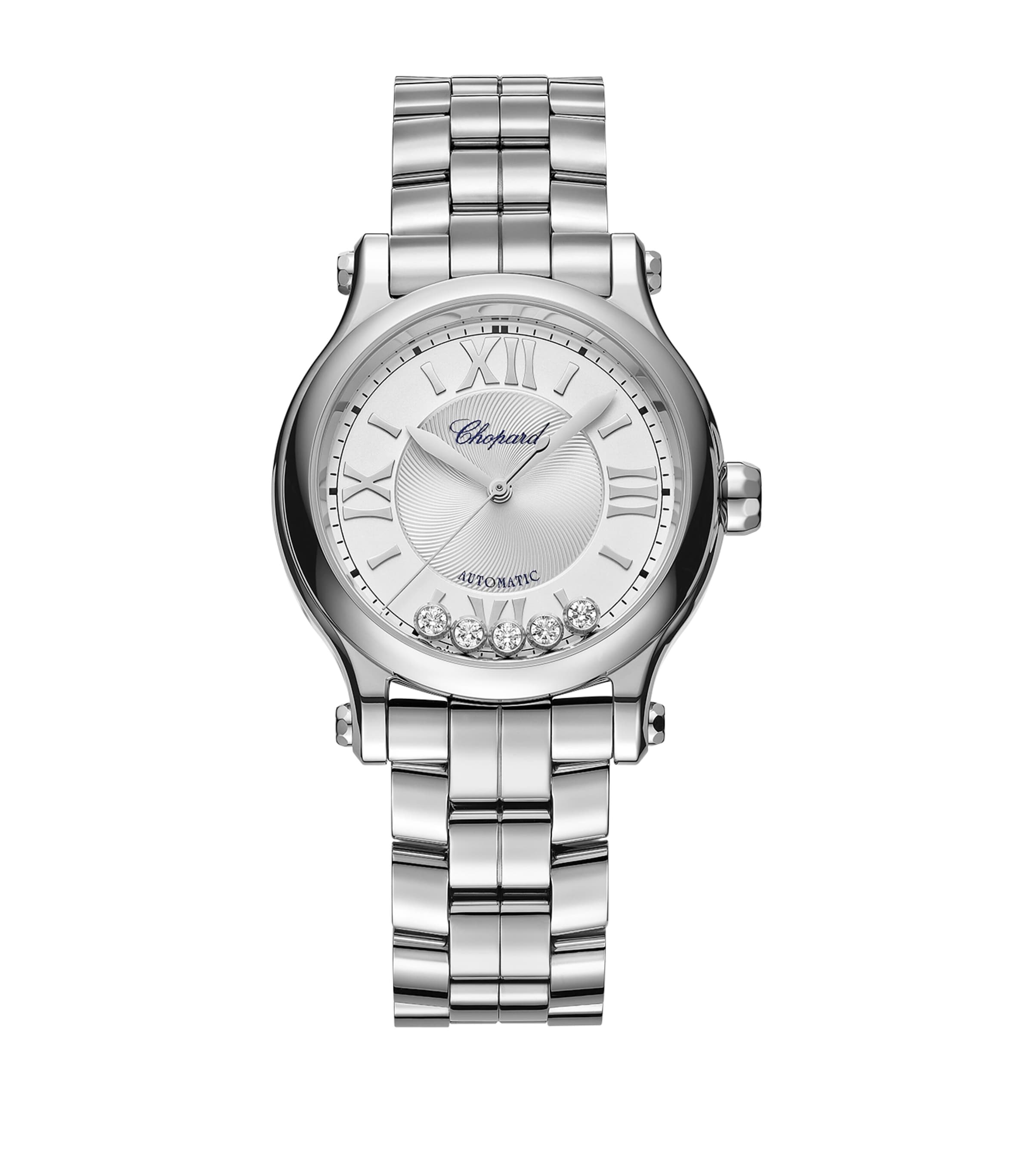 Stainless Steel and Diamond Happy Sport Automatic Watch 33mm