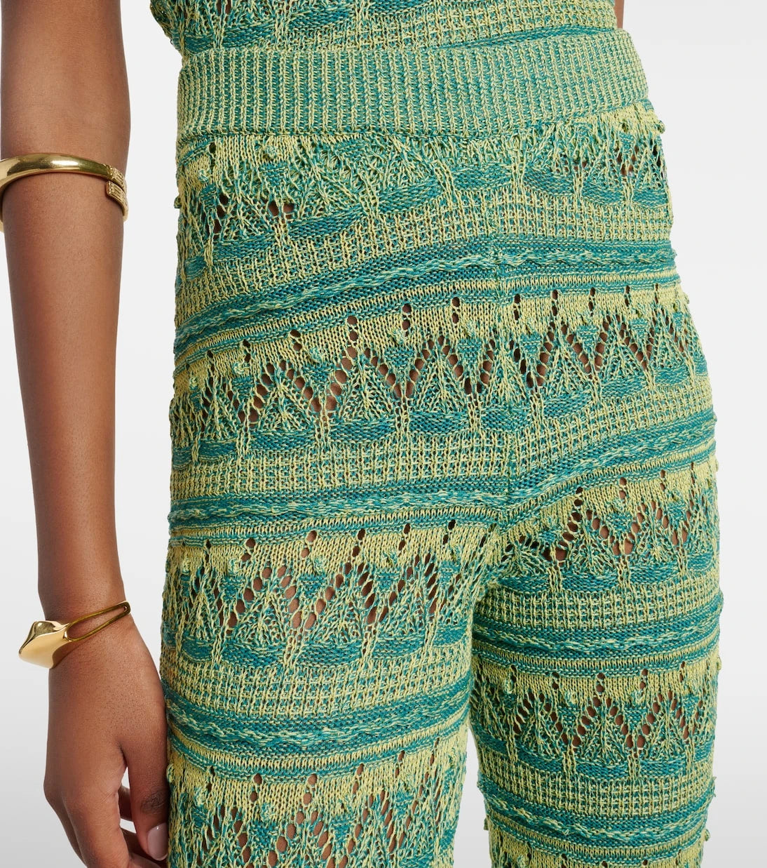 Etro - Crochet cotton flared pants