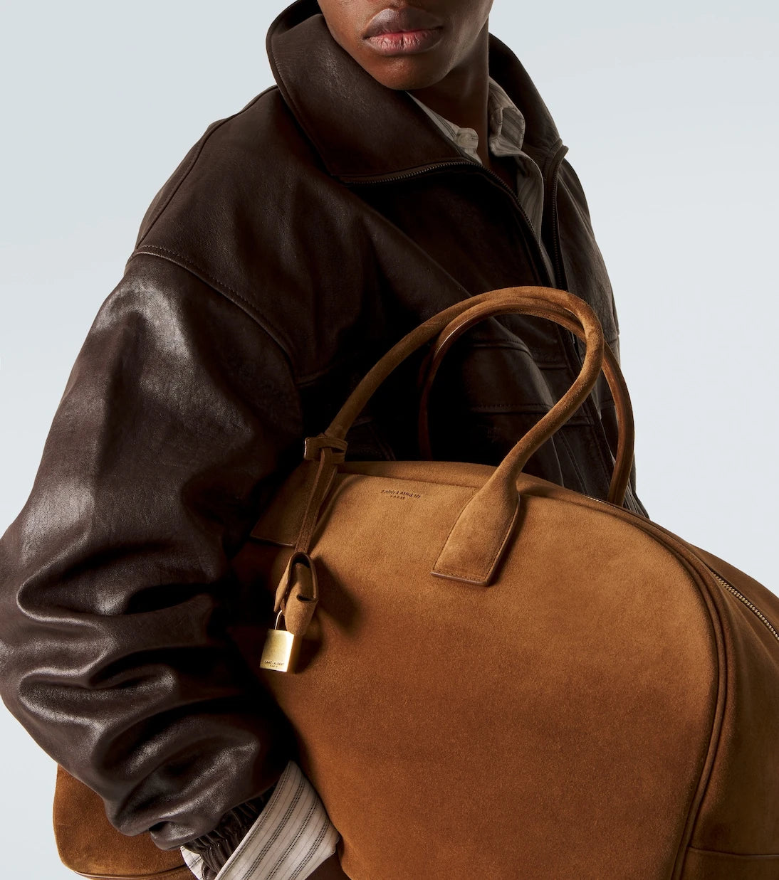 Saint Laurent - Large suede duffel bag