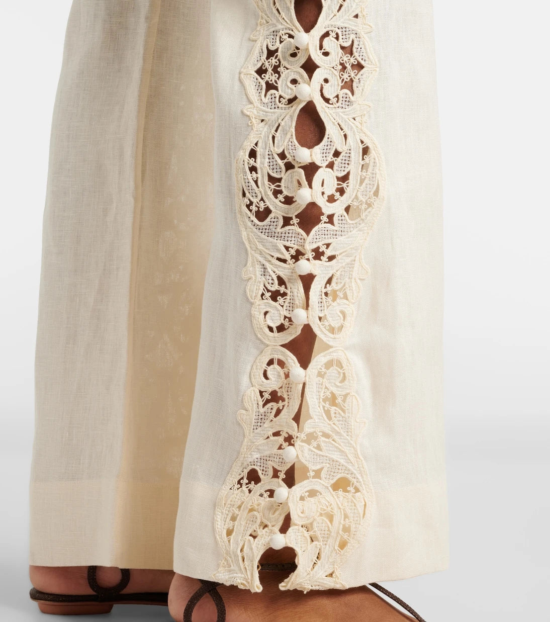 Zimmermann - Awaken embroidered linen flared pants