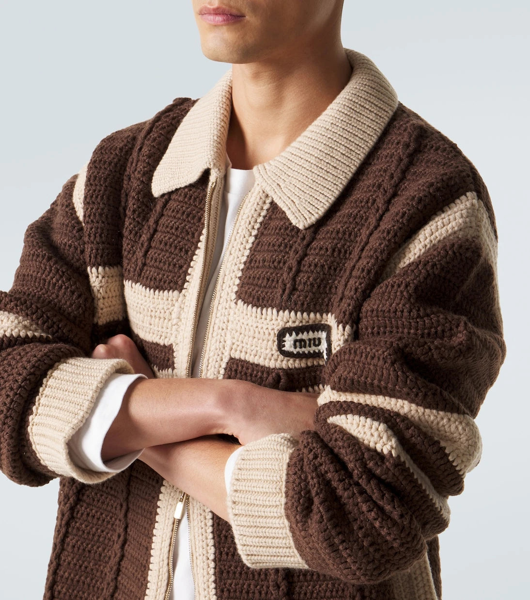 Miu Miu - Cable-knit cashmere zip-up sweater