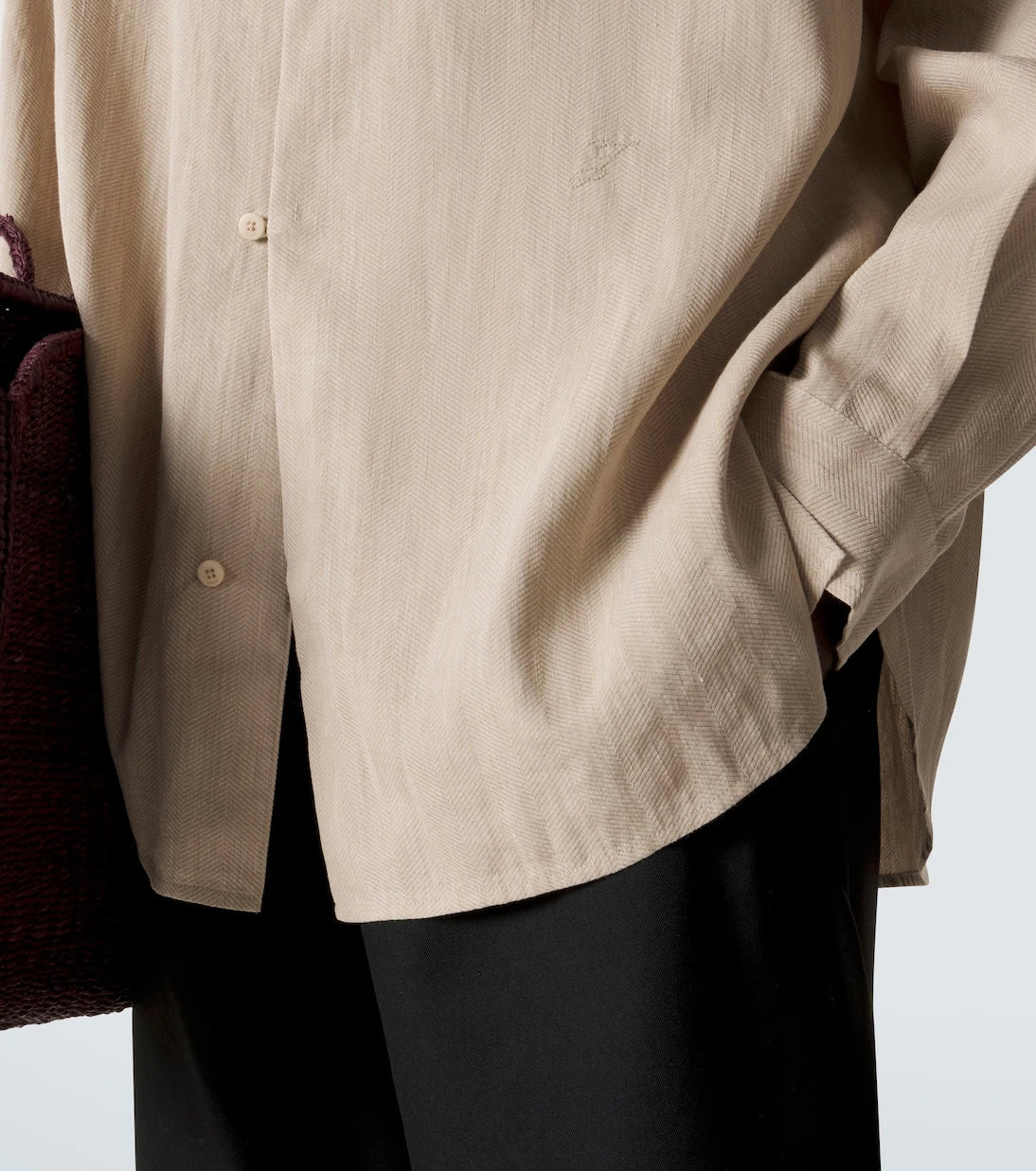Jacquemus - Pastro herringbone linen-blend shirt