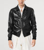 Black Leather Bomber Jacket