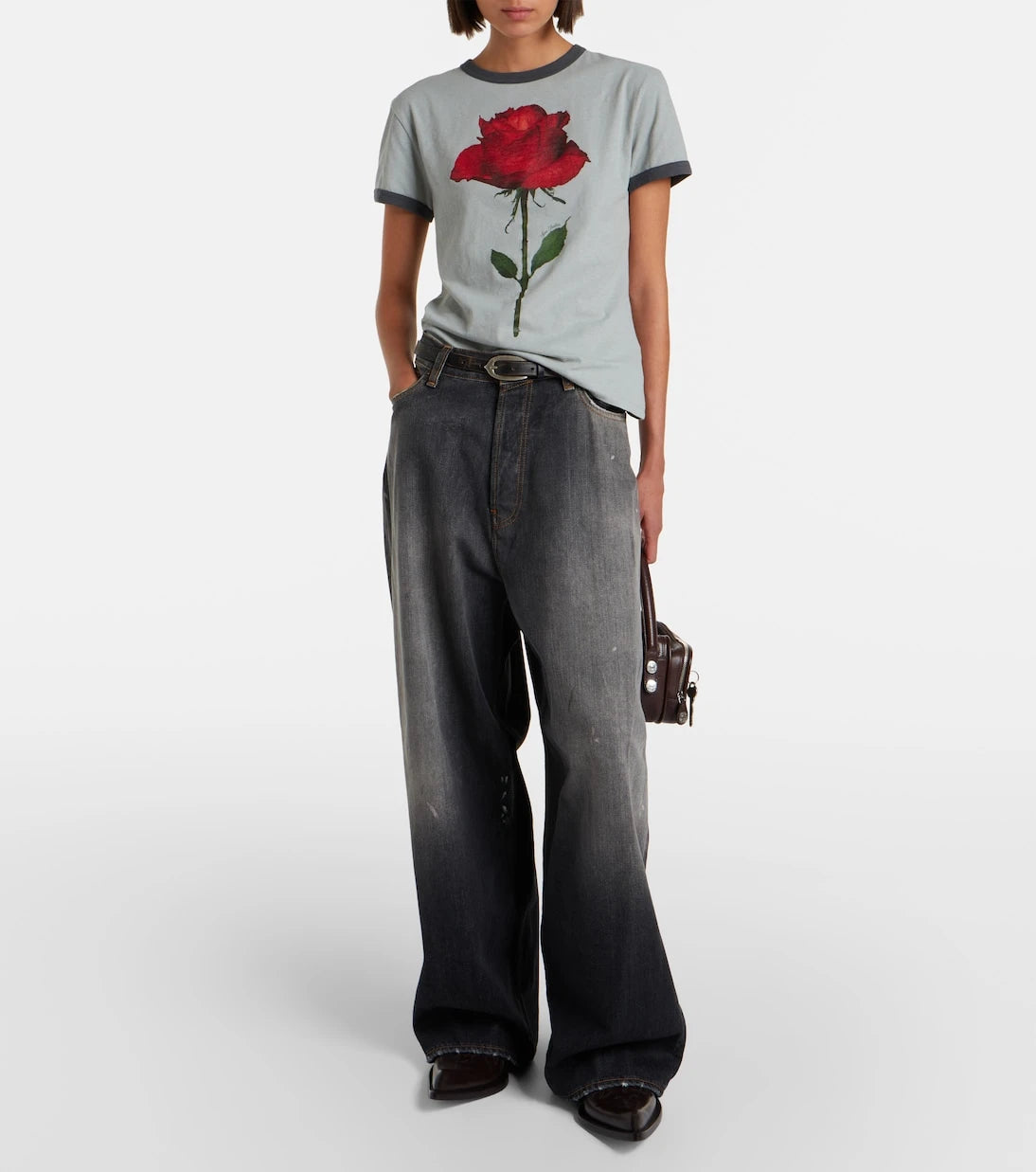 Acne Studios - Printed cotton-blend T-shirt