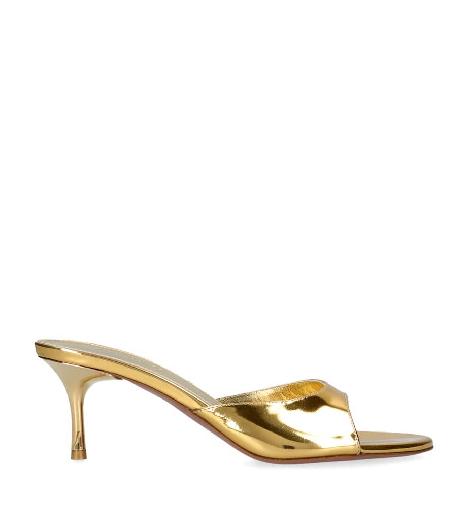 Gold Leather Jeanne Heeled Mules 60