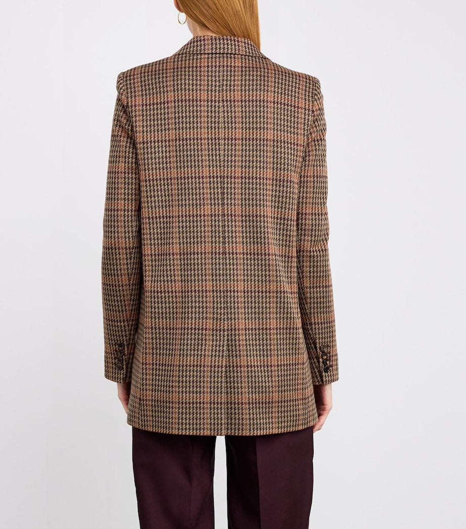 Multi Wool-Cotton Houndstooth Blazer