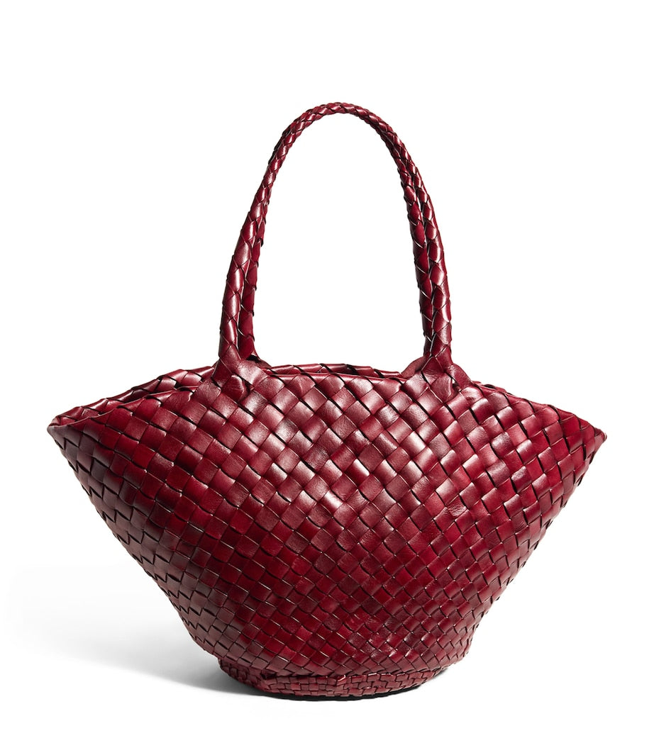 Small Leather Egola Tote Bag BORDO