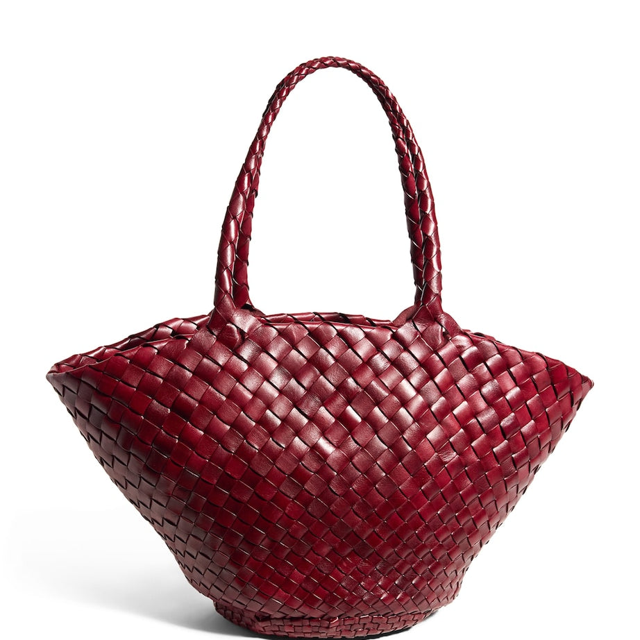 Small Leather Egola Tote Bag BORDO