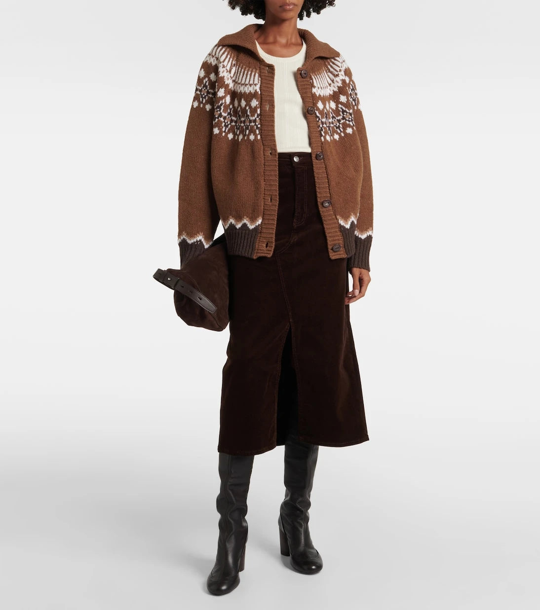 Frame - The Cord corduroy midi skirt