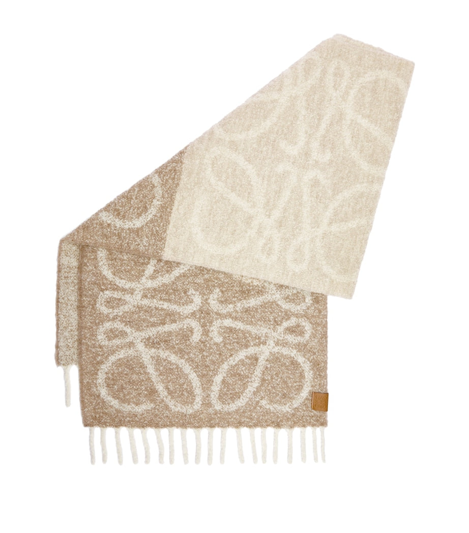 LOEWE Beige Alpaca-Blend Anagram Scarf