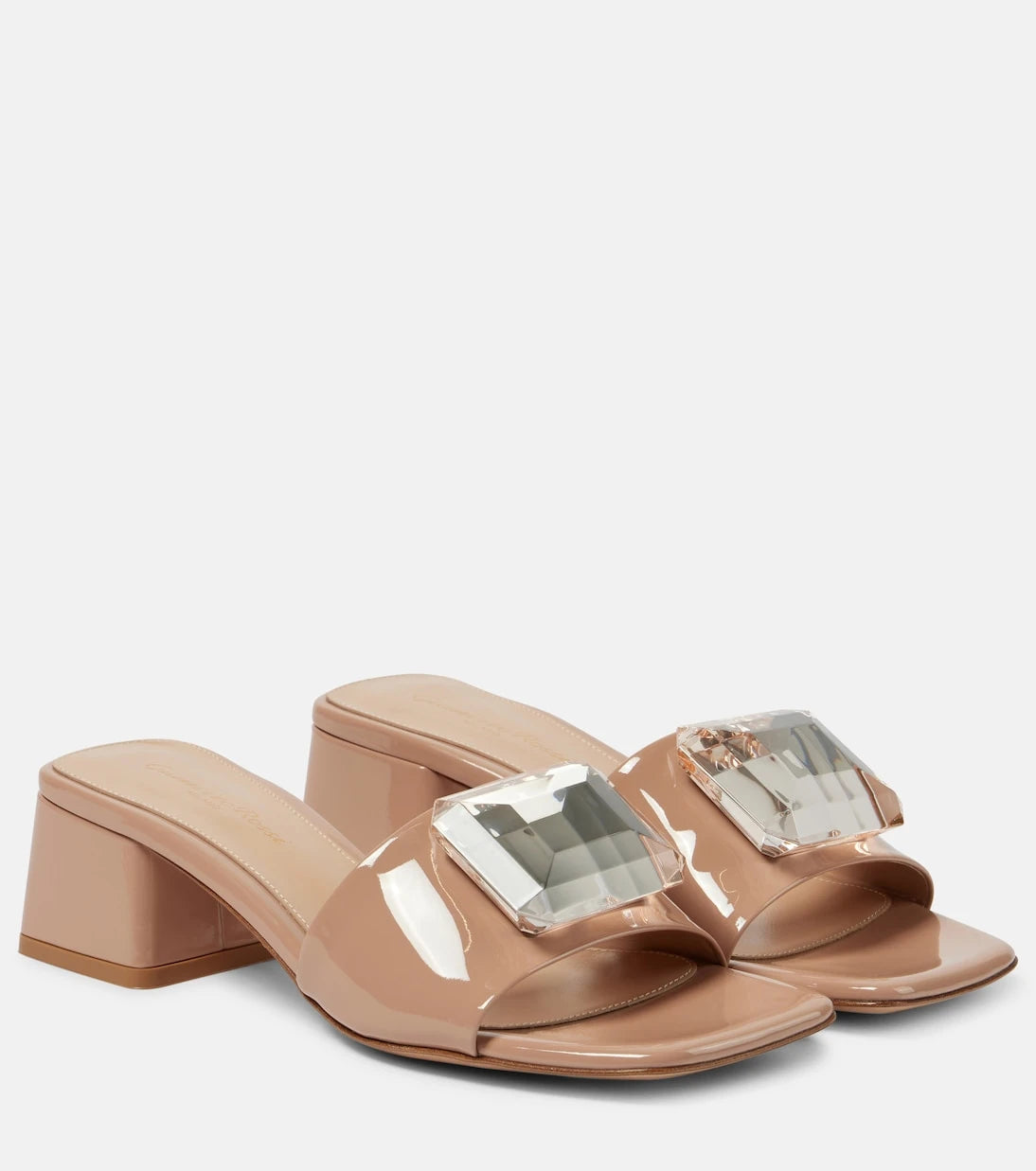 Gianvito Rossi - Jaipur embellished patent leather mules
