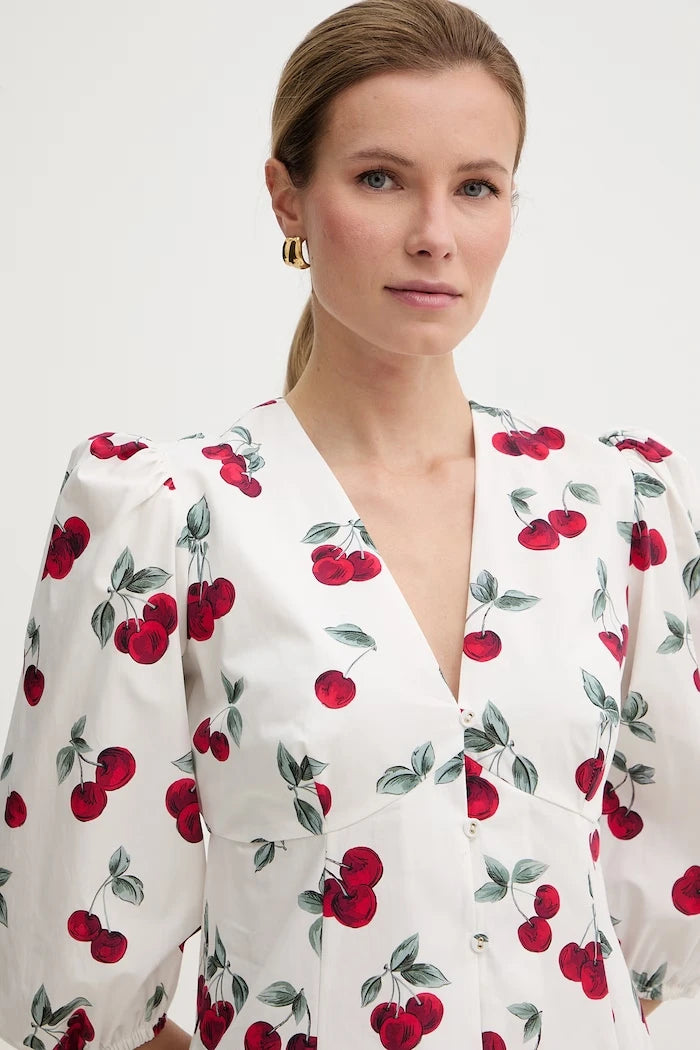 Twinset рокля с висока талия от памук