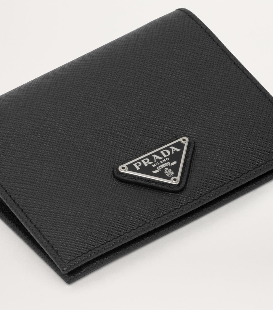 Prada Black Small Saffiano Leather Bifold Wallet