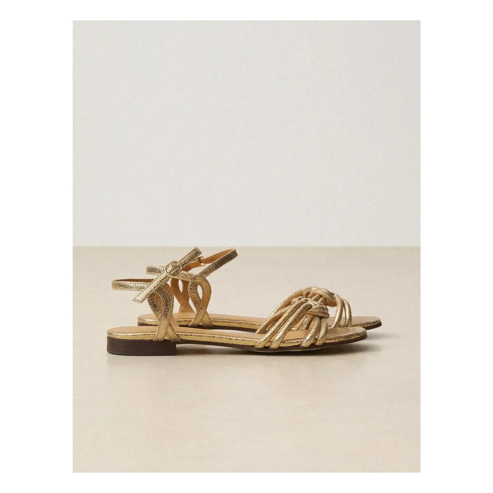 Rivecour - Sandals n°112 Craquelé Leather | Gold