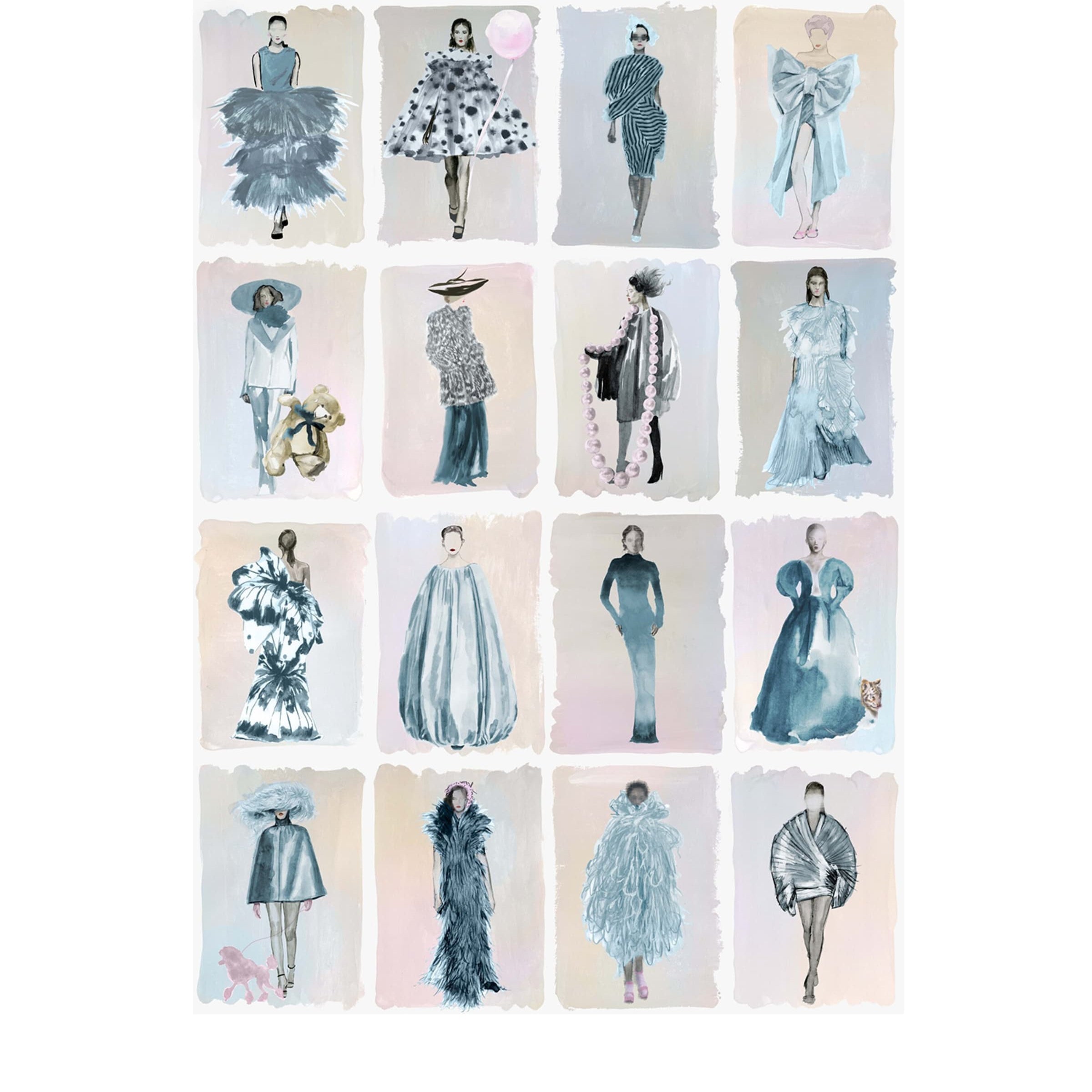 Cole & Son x Harrods Interior Design 175 Anniversary Edition Couture Carousel Wallpaper - China Blue