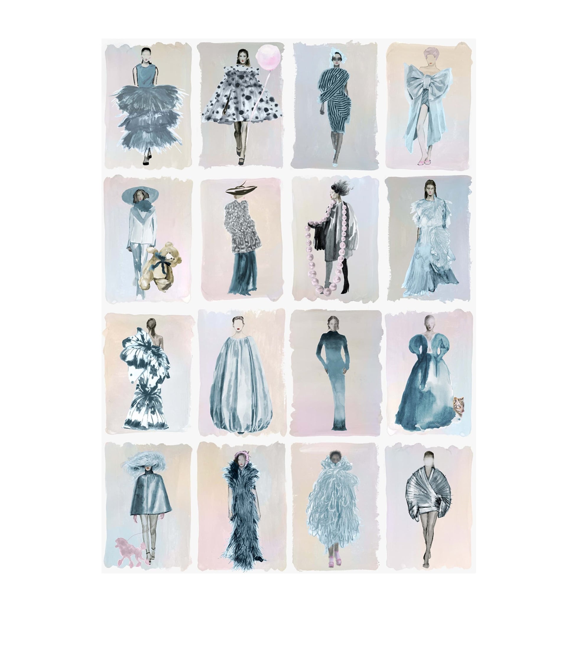 Cole & Son x Harrods Interior Design 175 Anniversary Edition Couture Carousel Wallpaper - China Blue