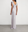 Stella McCartney Blue Satin Crystal-Embellished Gown