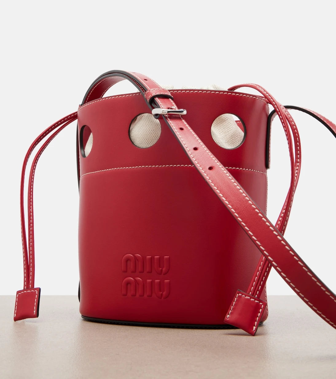 Miu Miu - Cutout leather bucket bag