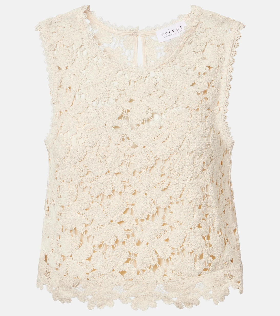 Velvet - Simona cotton-blend guipure lace top