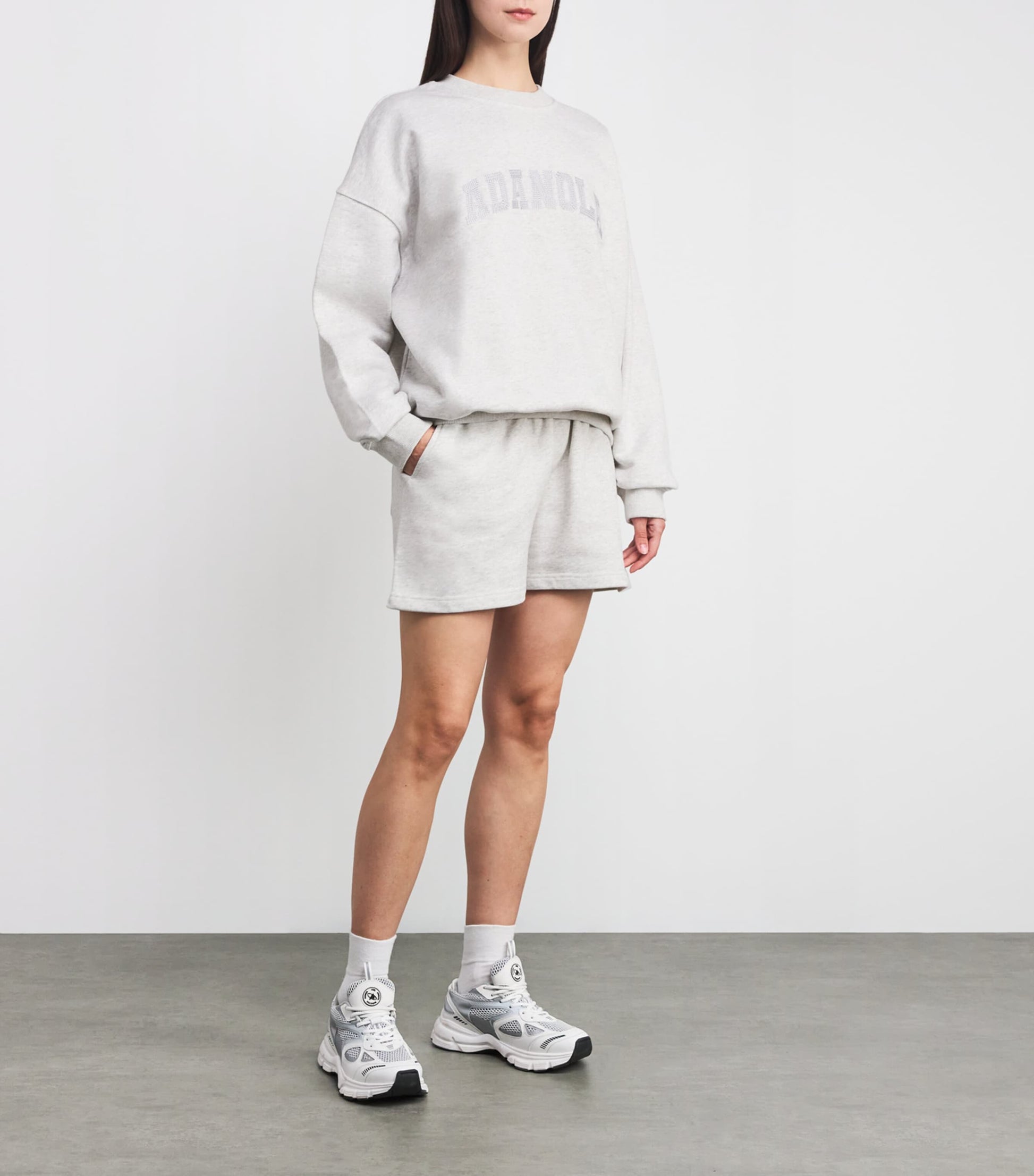 Grey Organic Cotton Varsity Sweat Shorts