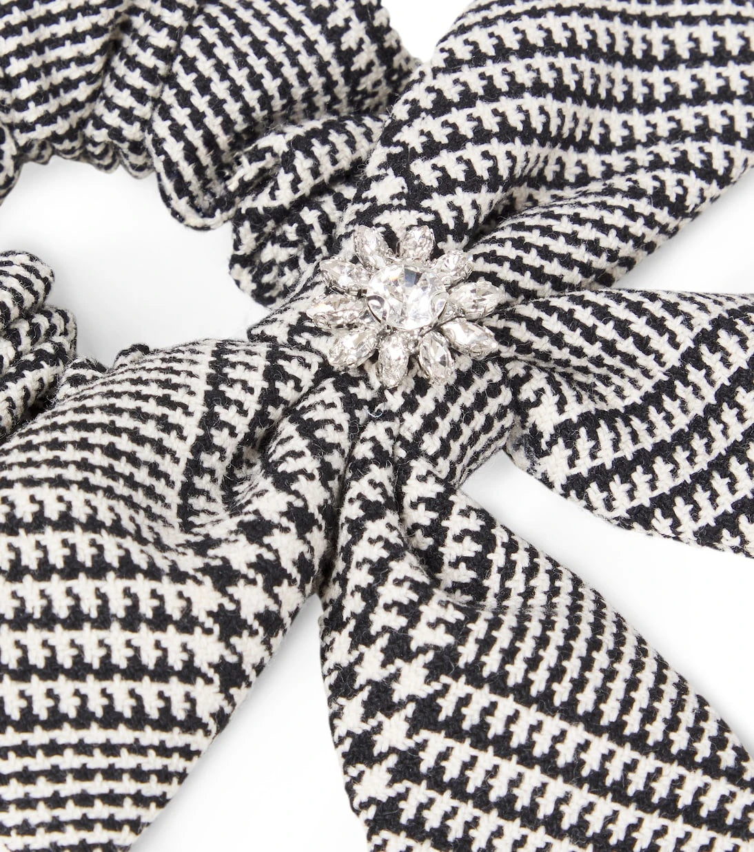 Self-Portrait Kids - Prince of Wales check wool-blend scrunchie