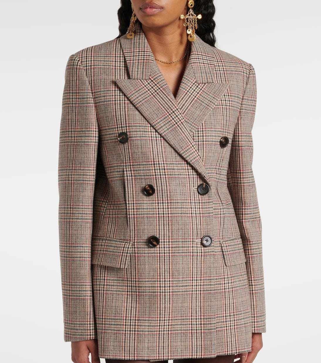 Chloé - Prince of Wales check wool-blend blazer
