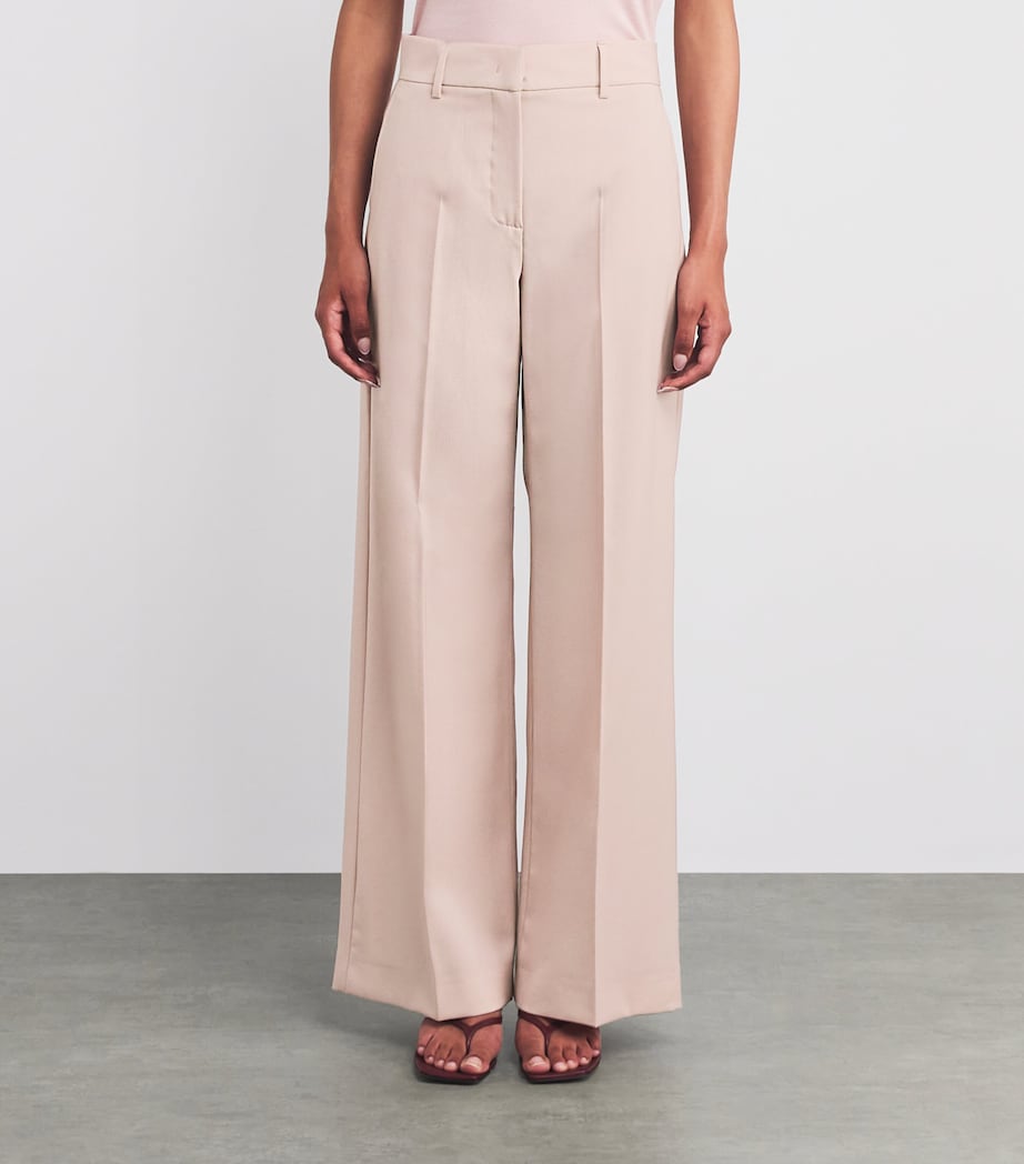 Pink Virgin Wool Tailored Trousers