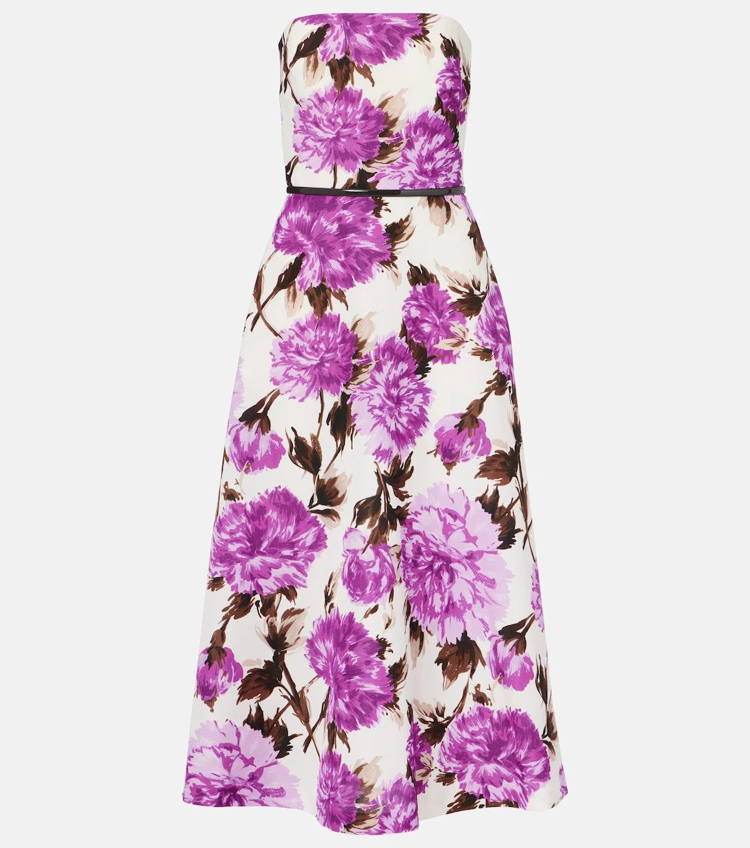 Max Mara - Floral cotton-blend faillé midi dress